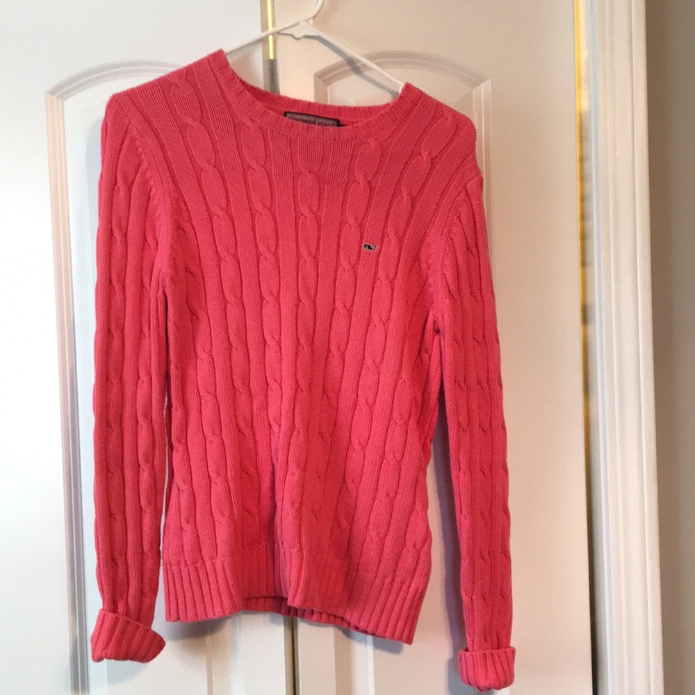 Vineyard Vines Knit Coral Sweater - Medium